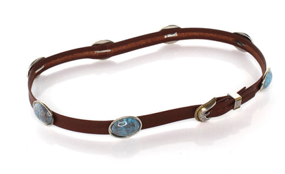 Turquoise Concho Western Leather Hat Band, made in USA, each