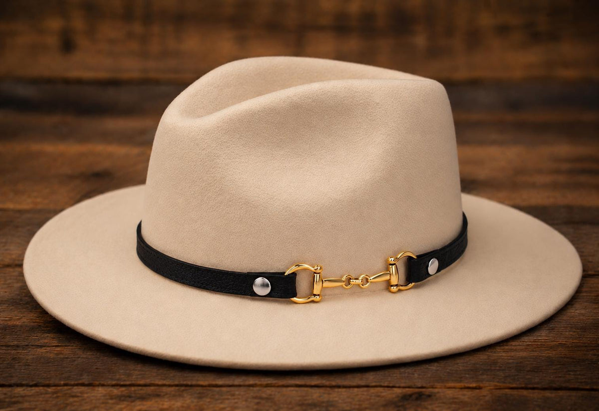 Western Bit & Bridle Hat Band, Silver or Gold Connector, made in USA, each