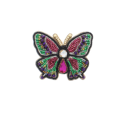 Jeweled Garden Butterfly Embroidered Pin, each