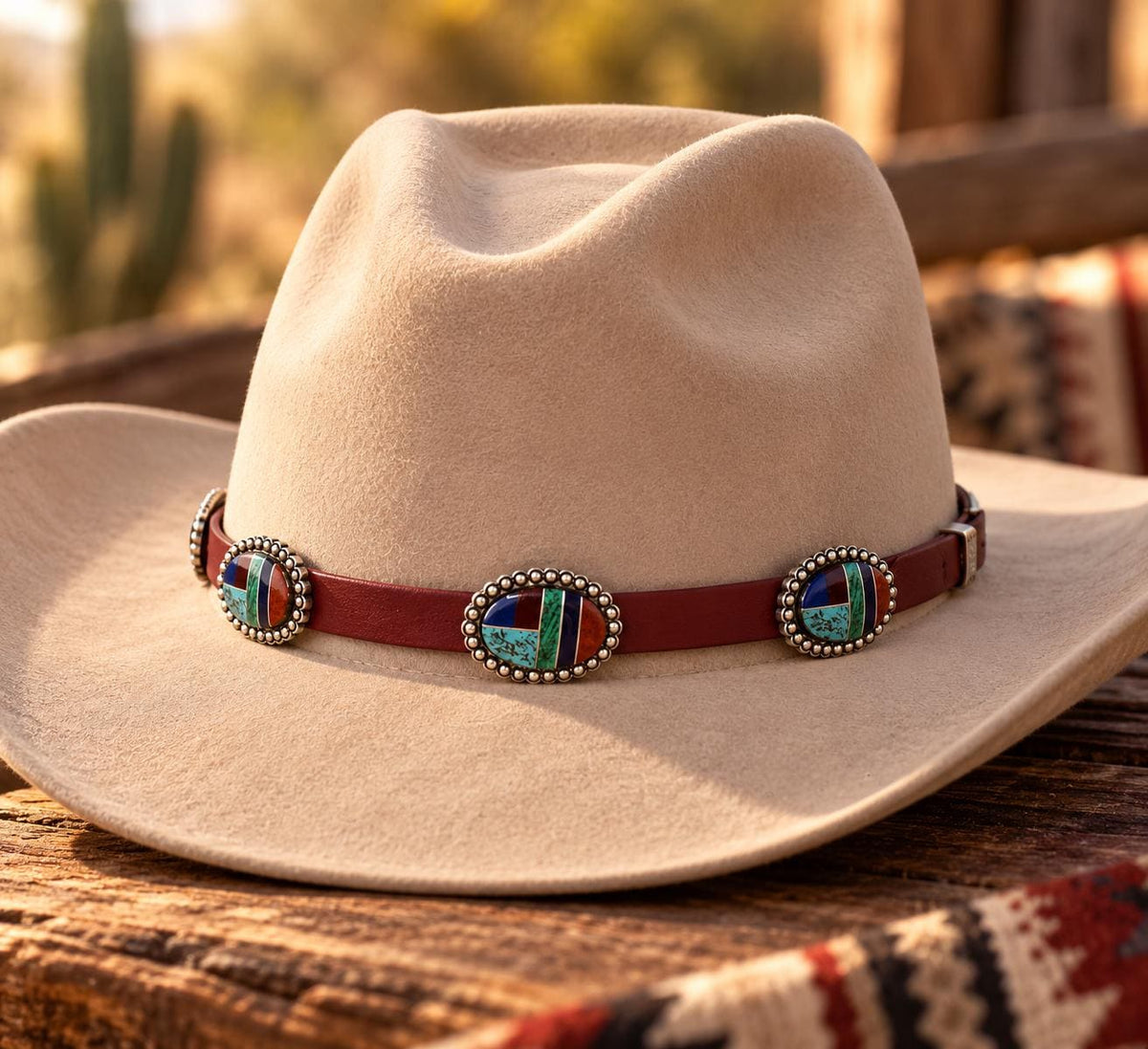Southwestern Mosaic Concho Hat Band, made in USA, each
