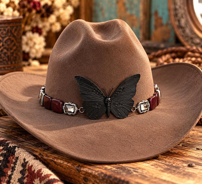 Black Butterfly Western Hat Band, made in USA, each