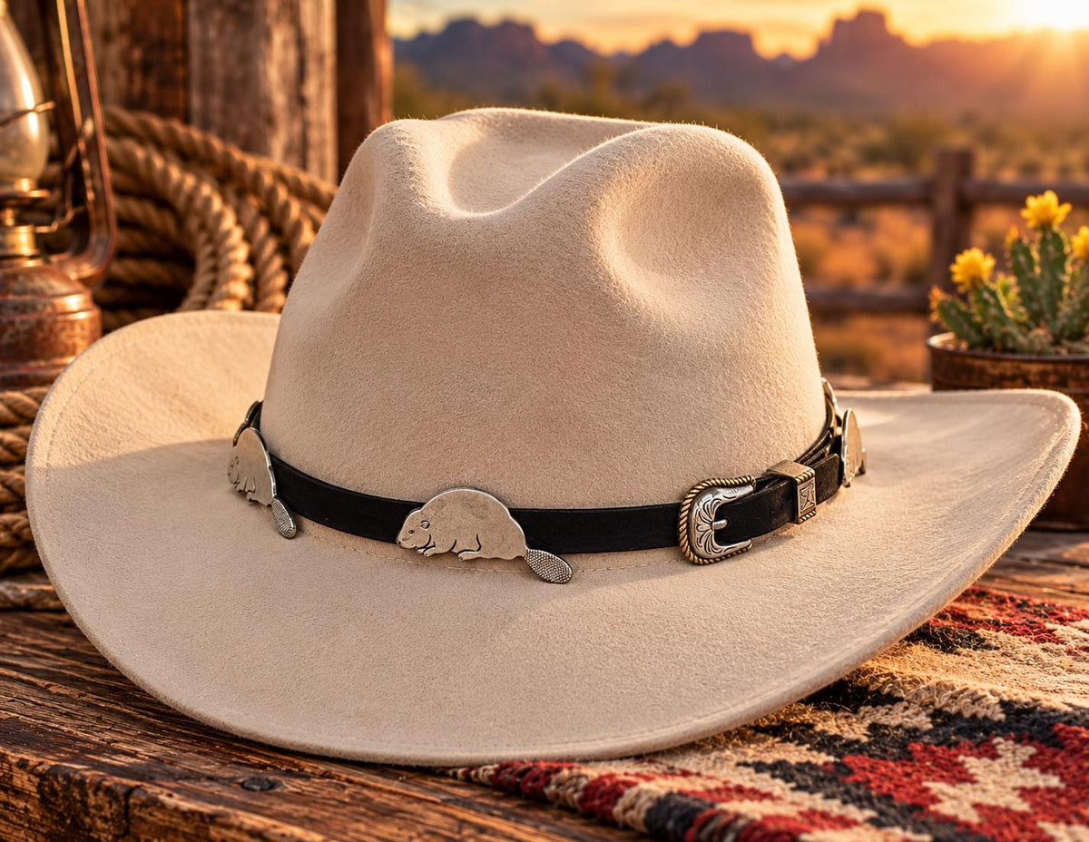 Silver Beaver Western Hat Band, made in USA, each
