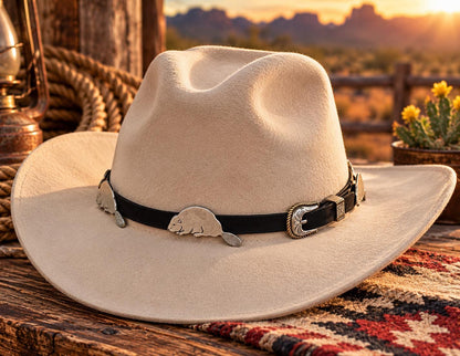 Silver Beaver Western Hat Band, made in USA, each