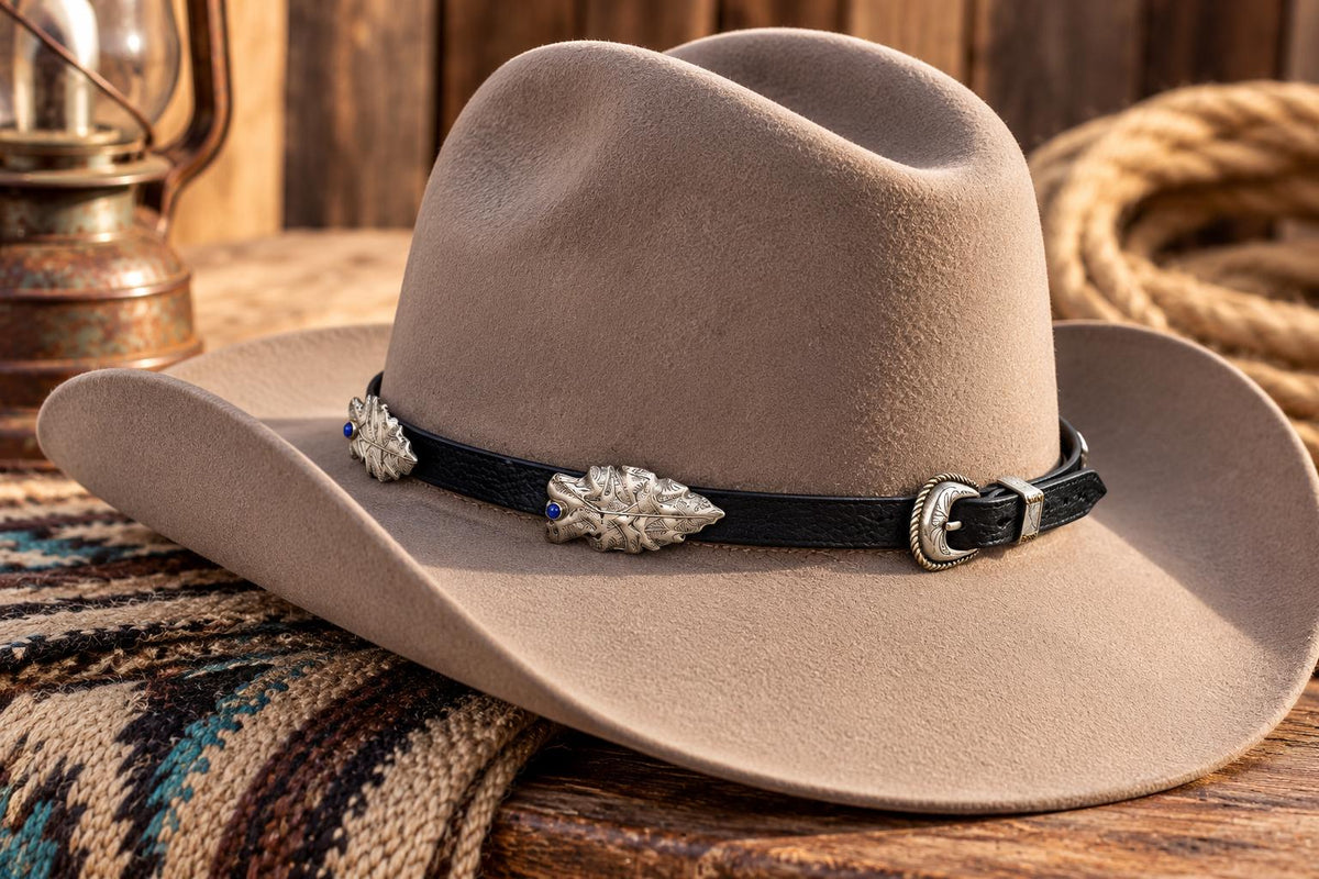 Western Arrowhead Concho Hat Band, made in USA, each