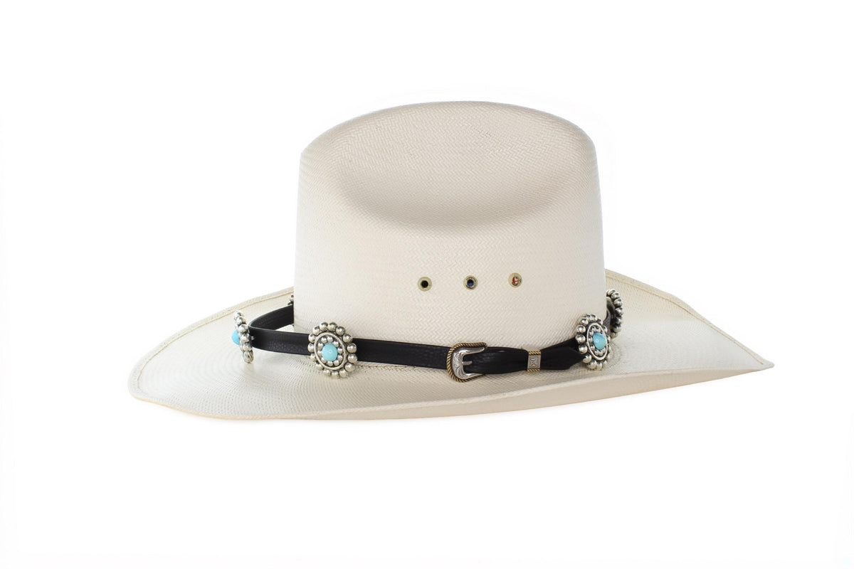 Turquoise Concho Western Leather Hat Band, made in USA, each