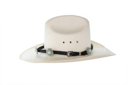 Turquoise Concho Western Leather Hat Band, made in USA, each
