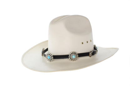 Turquoise Concho Western Leather Hat Band, made in USA, each