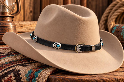 Turquoise Bear Claw Concho Western Hat Band, made in USA, each