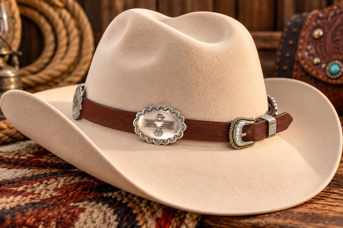 Thunderbird Spirit Western Concho Hat Band, made in USA, each