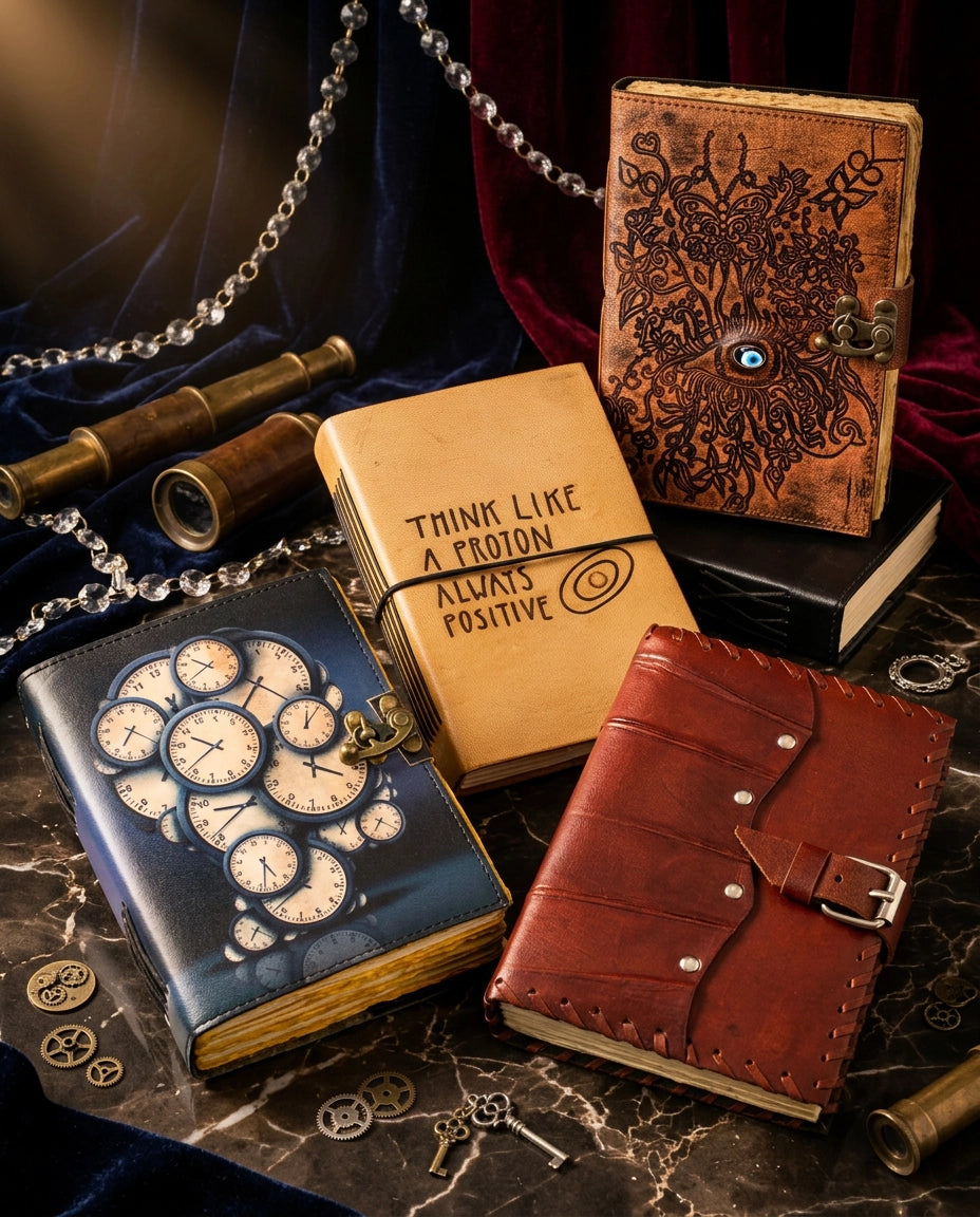 Custom Leather Journal 4-Pack SPECIAL Notepad Memo Book