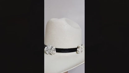Western Stone Leather Hat Band, made in USA, each
