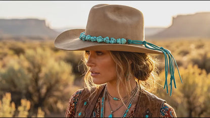 Turquoise Stone Hat Band, made in USA, each