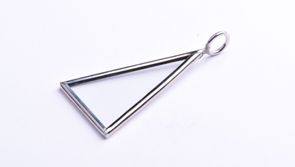 Triangle Glass pane pendant, 2 x 1" , Silver finish, 6 ea