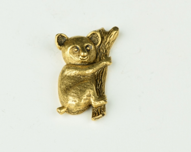 Koala Bear Charm, Vintage Brass