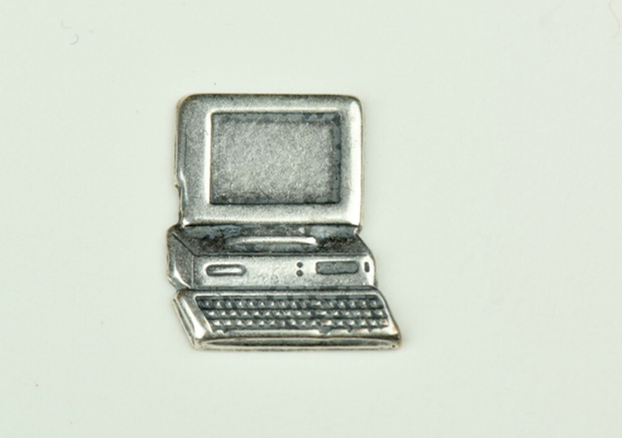 Computer Charm, Classic Silver, pk/6