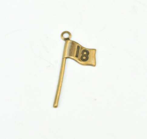 Gold Hole Flag Charm 18 hole sold 6 each