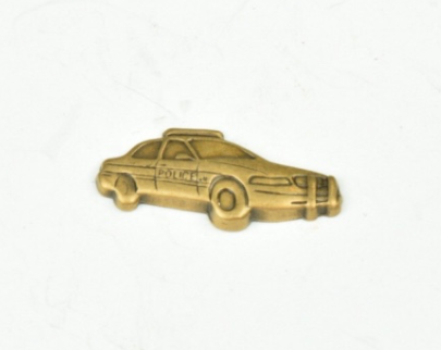 Police car charm antique gold finish