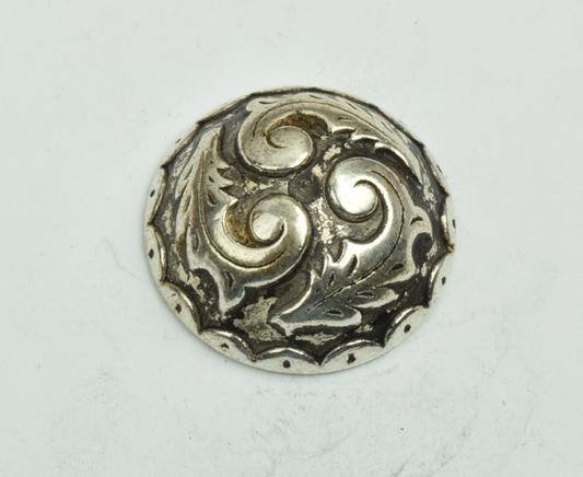 24mm Vintage Oak Leaf Flatback Button Cabochon, Antiqued Silver, pack of 3