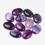 18mm Natural Purple Agate Gemstone Cabochons, SemiPrecious Oval Cab, Flat Back, 18x13mm, pack of 6