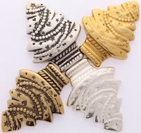 69mm Christmas Tree Ornament, antique gold, each