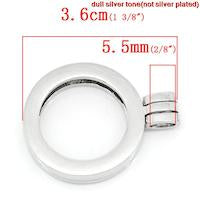 25mm Hinged Lockets, silver tone, pack of 4