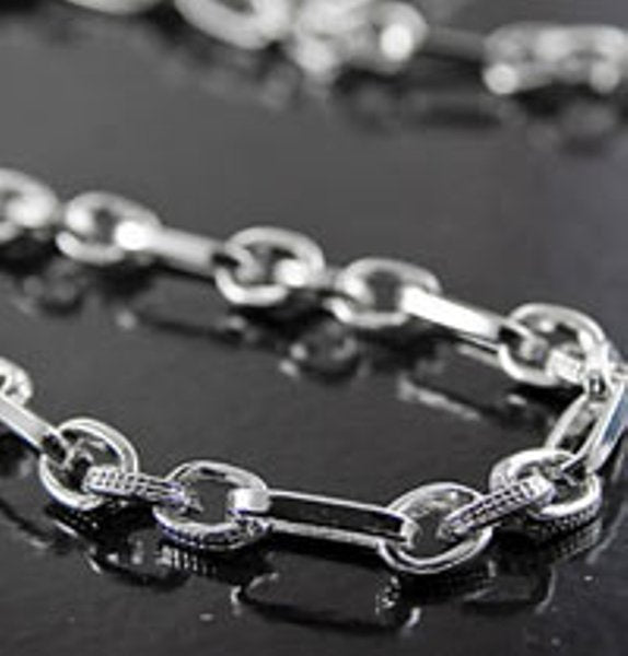 18" Long-n-short Chain Necklace, antique copper, each