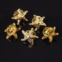 17mm Starfish Pin, w/pin, Bright Gold, ea