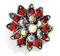 21mm Siam/Crystal AB Swarovski Crystal Button ea