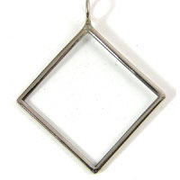 Diagonal Square, Silver - Our Glass Frame Pendants-PKG6