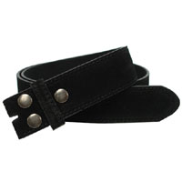 1.5in Black Suede Snap Belt Strap (size 36), -ea