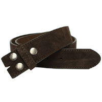 1.5in Chocolate Brown Suede Snap Belt Strap (size 38), -EA