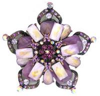 69mm  Star Brooch/Pendant, Light & Dark Amethyst, -EA