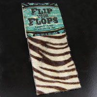 Brown-n-Tan Baby Zebra--Hair on Hide leather strips, pk/2