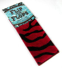 3x7in Red Zebra--Hair on Hide leather strips, pack of 2