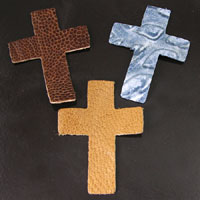 2.5x1.8in(65x48mm) Exotic Leather Cross