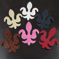 2.8in Assorted Leather Fleur-De-Lis Cut-Outs, pk/6