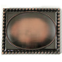 3.75" Rectangle Belt Buckle in Antique Brushed Copper, each