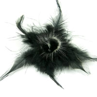 Black Feather n Fur Brooch, ea