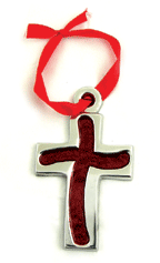 4.5x3 in Aluminum Ribbon Cross Red