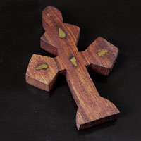 3x2in Walnut Wood Cross, ea