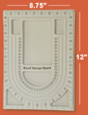 12" x 8.75" Small Bead Board with channels and bead pockets, Flocked, 1 each