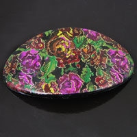 3.75in Oval Lucite Floral w/gold Barrette Cover  ea