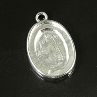 Oval Silver Pendant, Bezel/Setting, w/ring, ea