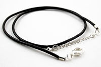 3mm Brown Leather Cord, 18in Necklace, w/2 inch extender, lobsterclaw-silver, pack of 6
