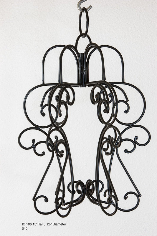 Chandelier Lighting Metal Frame, Black Iron, 1 each