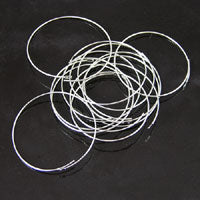 1.5 inch Bead Hoop Earring Wire, Silver, pack of 12