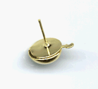11mm Earring Posts with 1/2 BALL and Loop, Gold, Sold by the Dozen
