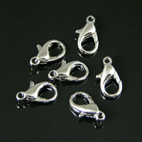 14x7mm Silver Finished Metal Lobster Claw Clasp, pkg of 6