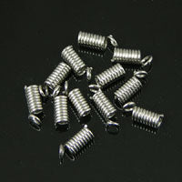 2.5mm Silver Cord End(coil end), pack of 12
