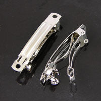 40mm(1.6in) Silver French Style Auto-Lock Barrette, pkg/144